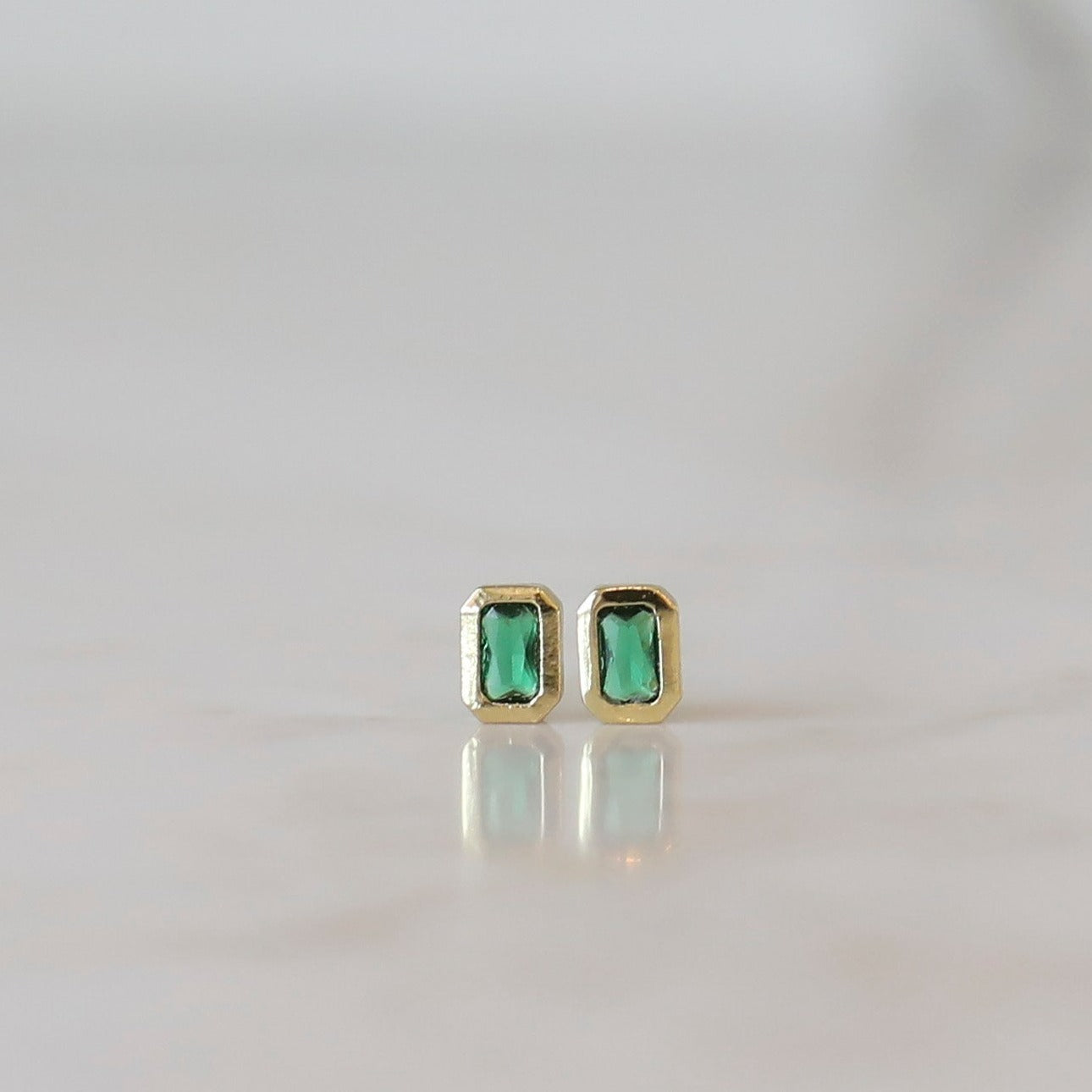 Cubic Zirconia Itsy Rectangle Studs