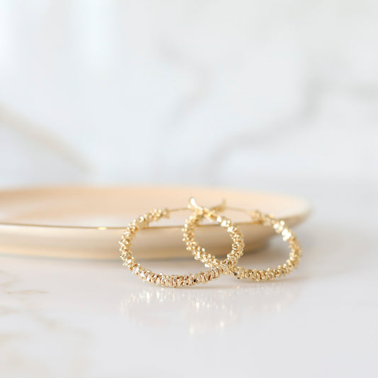 Faceted Hoop Earrings
