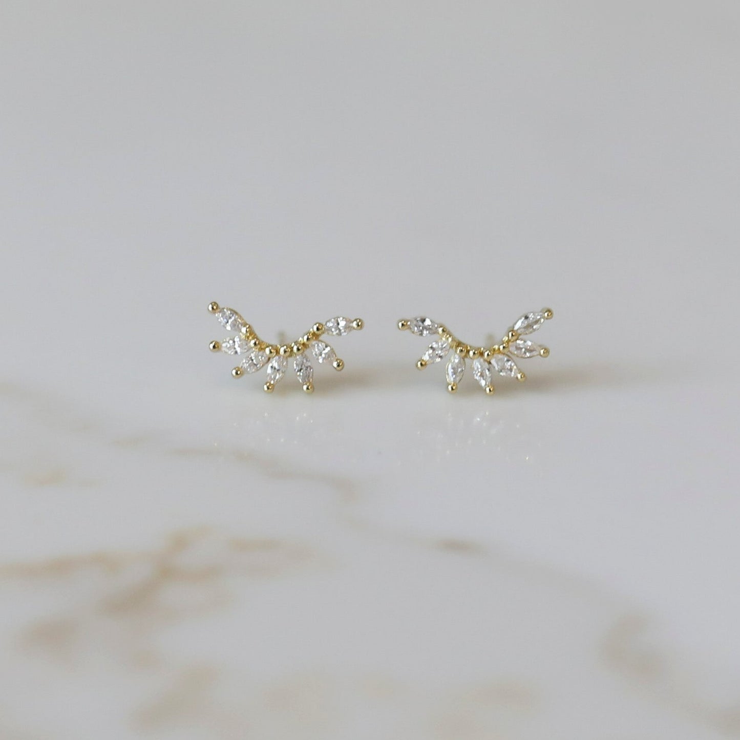 Peacock Ear Climber with Cubic Zirconia