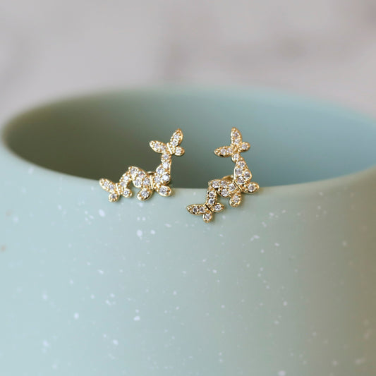Butterfly Ear Climber with Cubic Zirconia