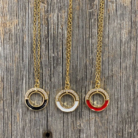 Enameled Pave Necklace - Layering Necklace