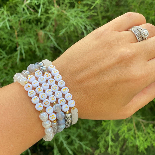 The Remix Momma Stack Personalized Gemstone Bracelet