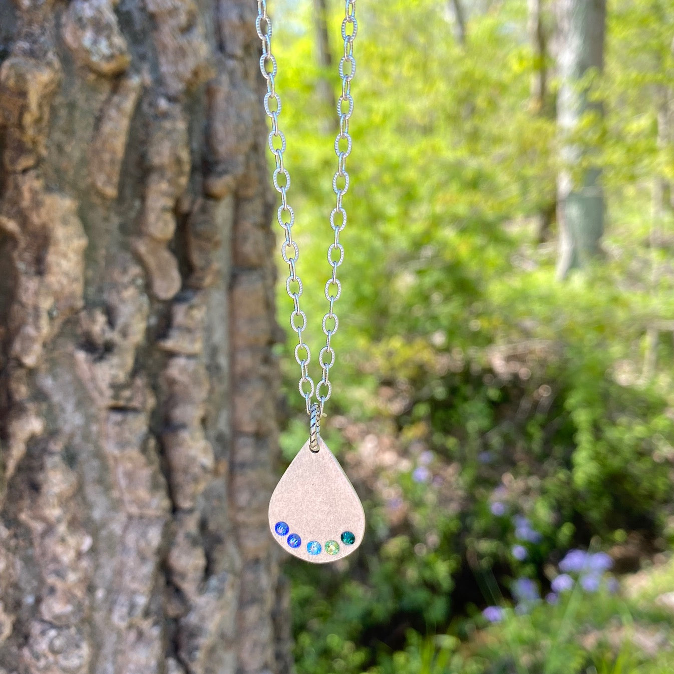 Personalized Jewelry Birthstone Drop Necklace