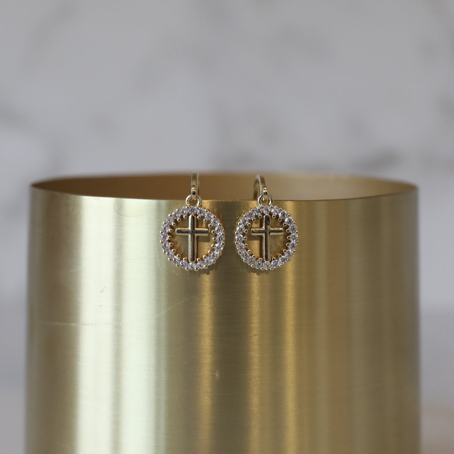 Cubic Zirconia Faith Hoop Earrings