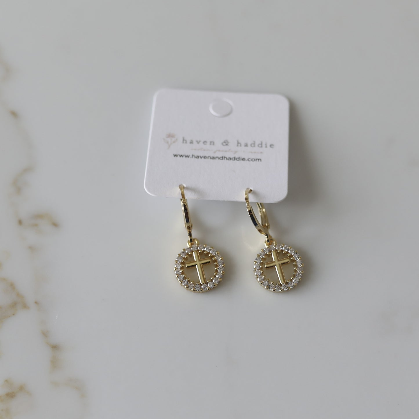 Cubic Zirconia Faith Hoop Earrings
