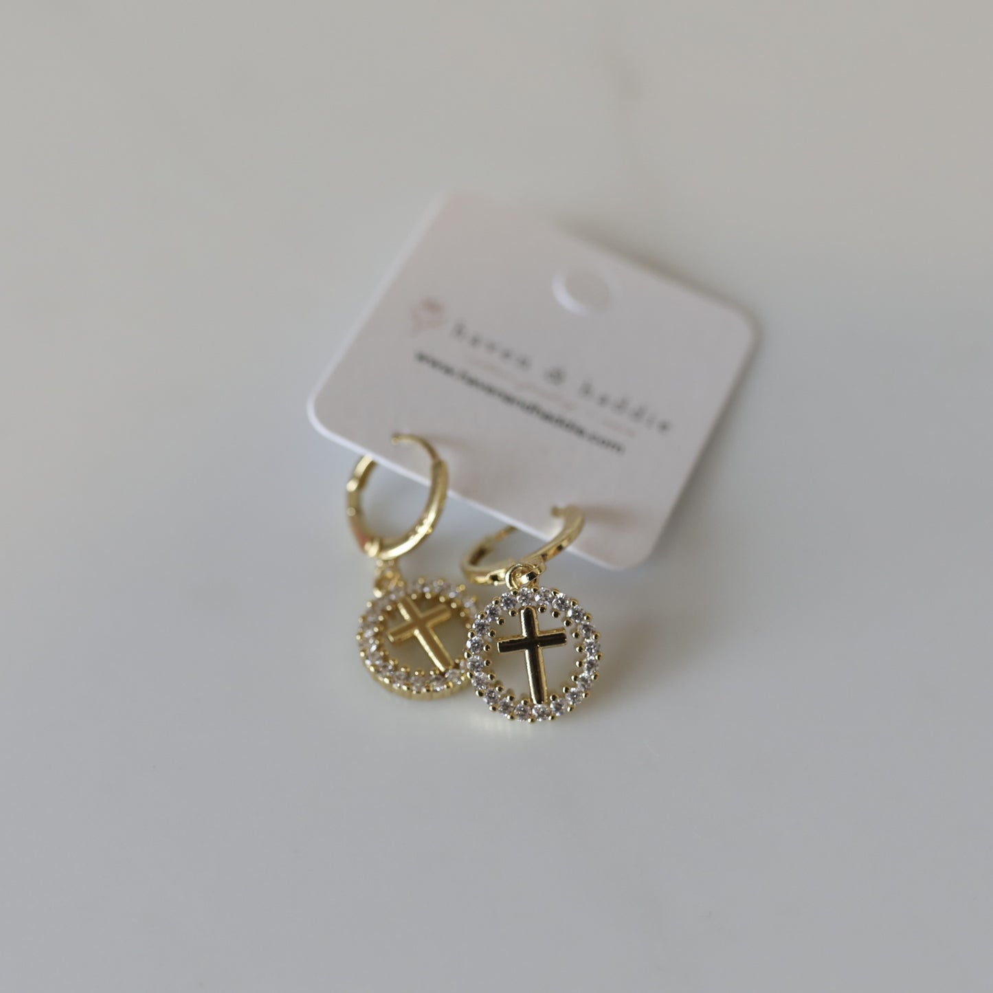 Cubic Zirconia Faith Hoop Earrings