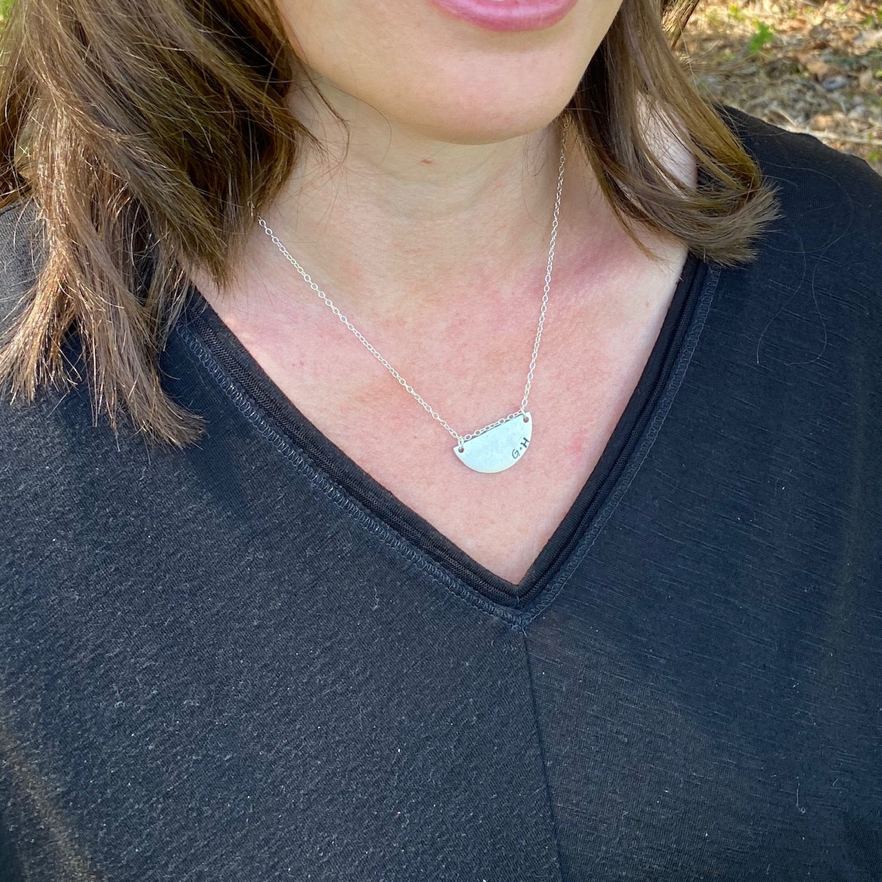 Personalized Half Moon Necklace