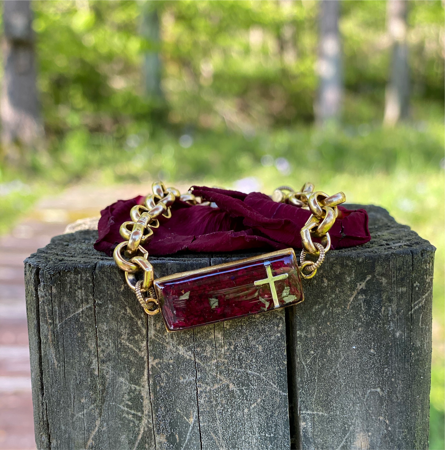 Memory Flower Mini Link Rolo Bracelet