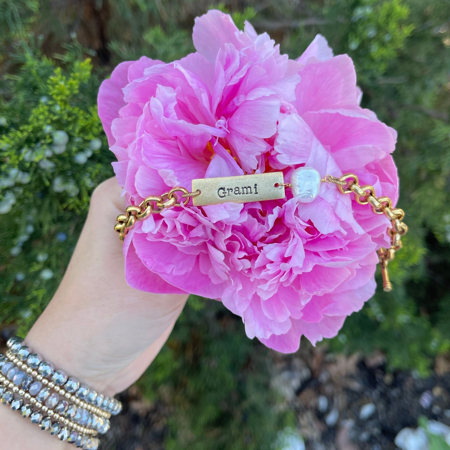 Personalized Harmony Bracelet with a Fresh Water Pearl