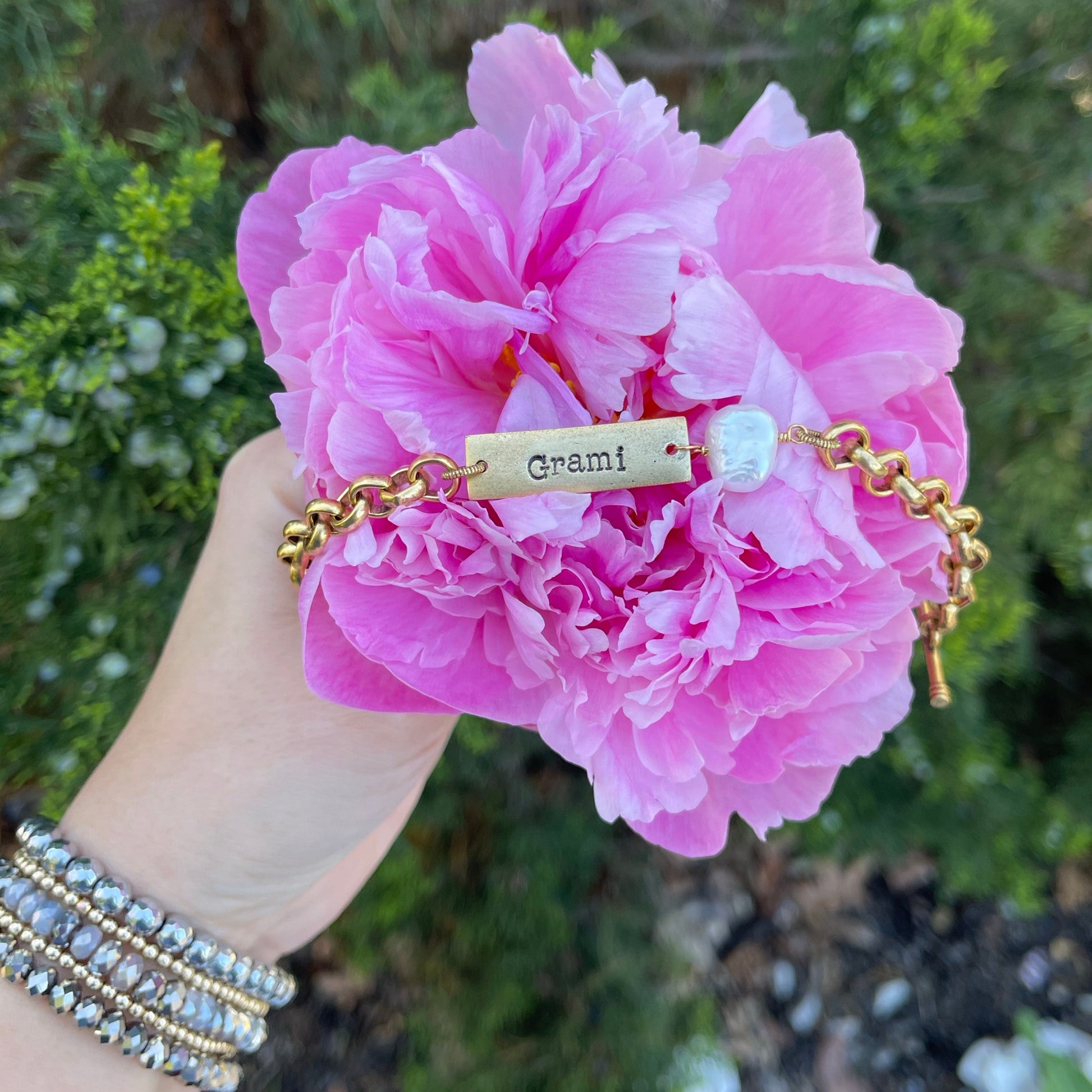 Personalized Harmony Bracelet with a Fresh Water Pearl