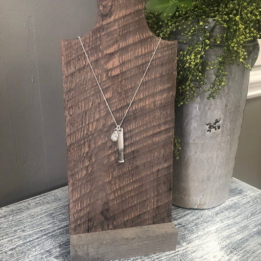 Handwriting Vertical Bar Fingerprint Necklace