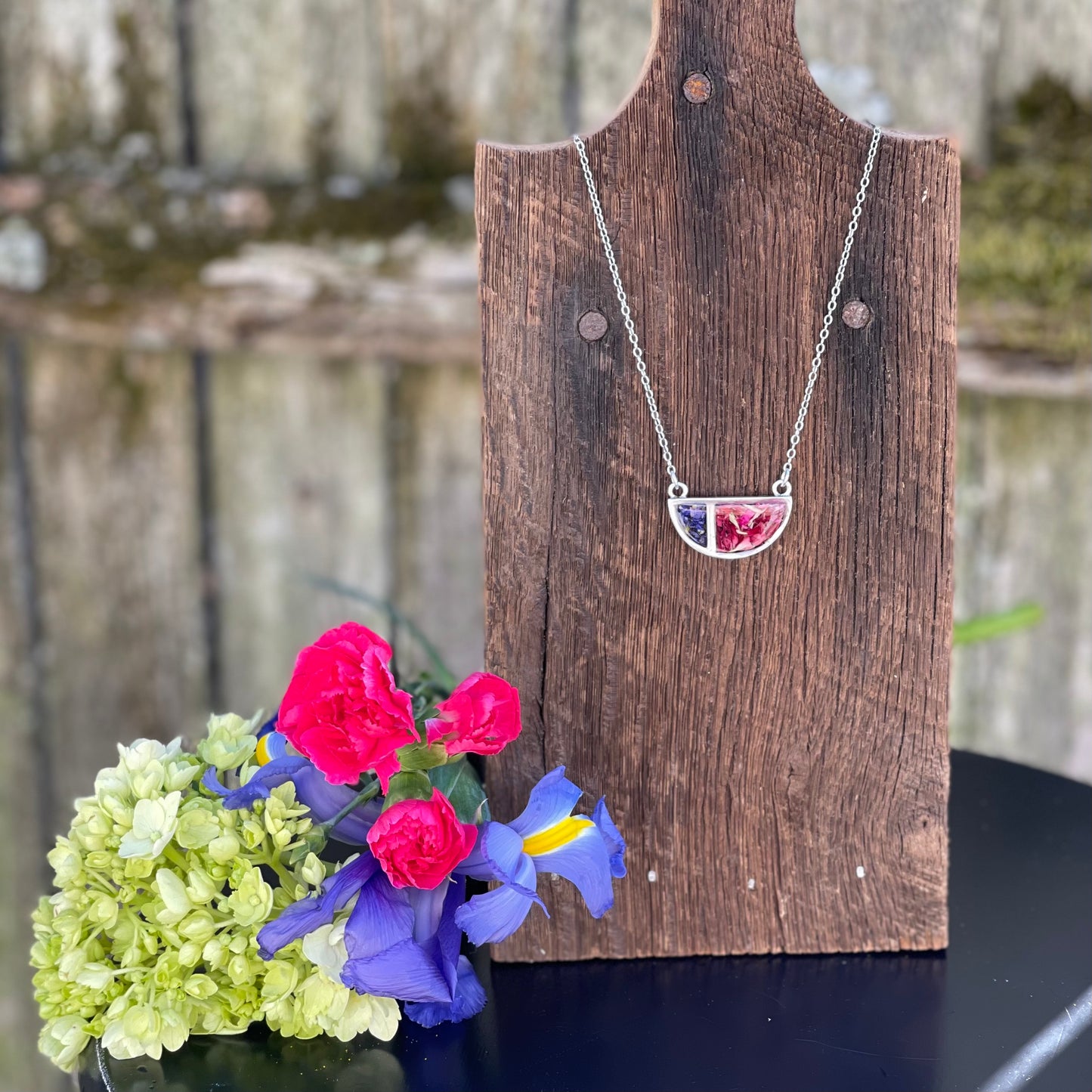 Memory Flower Split Pendant Necklace