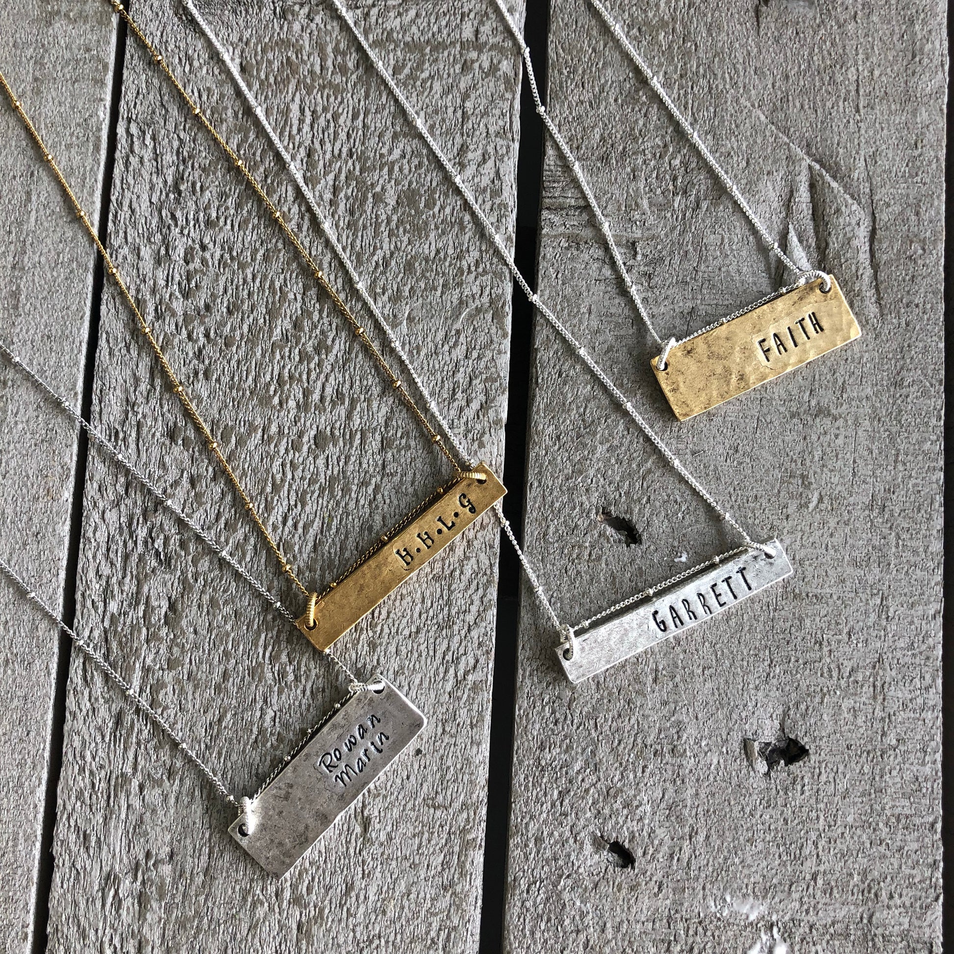 Personalized Horizontal Bar Necklace