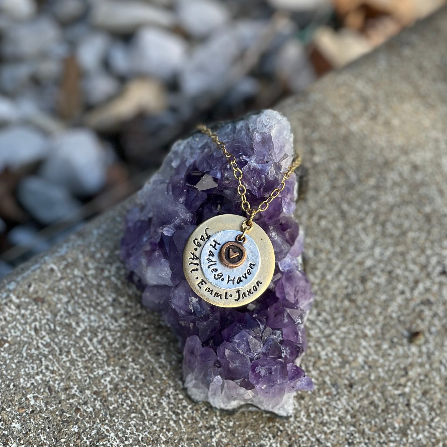 Personalized Stacked Mixed Metal Necklace