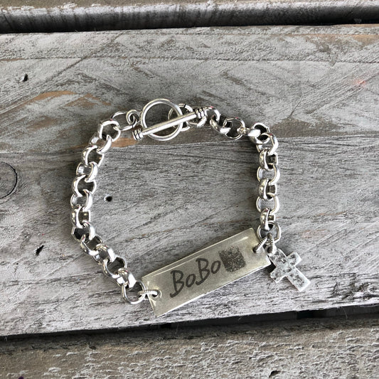 Handwriting Rolo Charm Bracelet