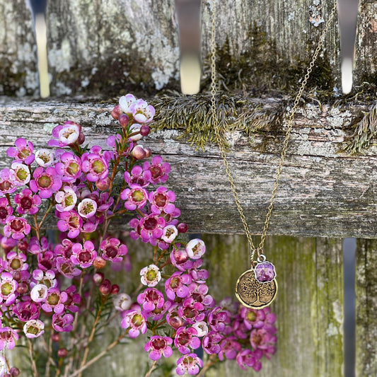 Memory Flower Tree of Life Necklace