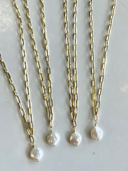 Patience and Strength Necklace with a Fresh Water Pearl for littles