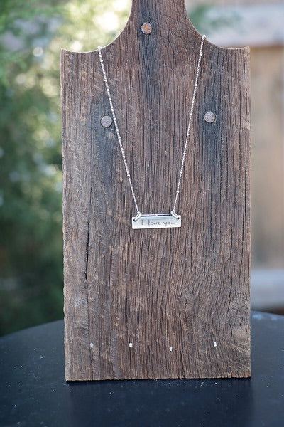 Handwriting Jewelry | Thin Horizontal Bar Necklace