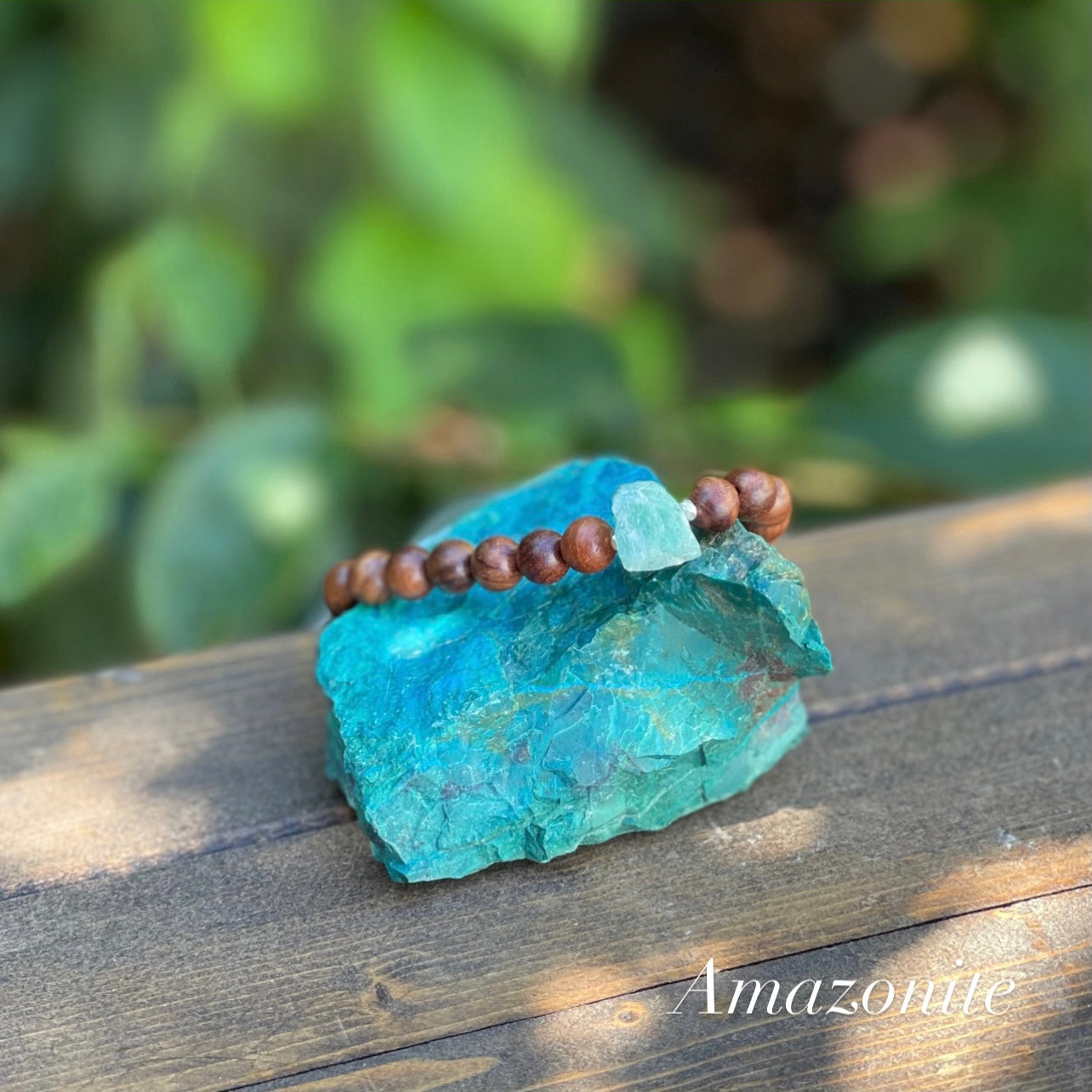Raw Beauty Bracelet made with Raw Gemstones - Amazonite