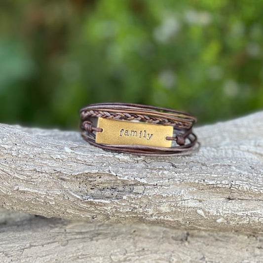 Brown Mix Braided Leather Intuition Bracelet