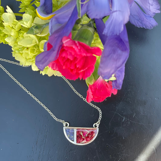 Memory Flower Split Pendant Necklace