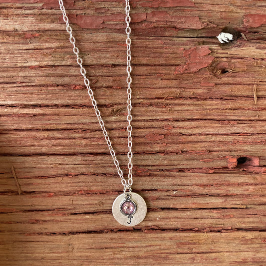 Personalized Initial Birthstone Necklace