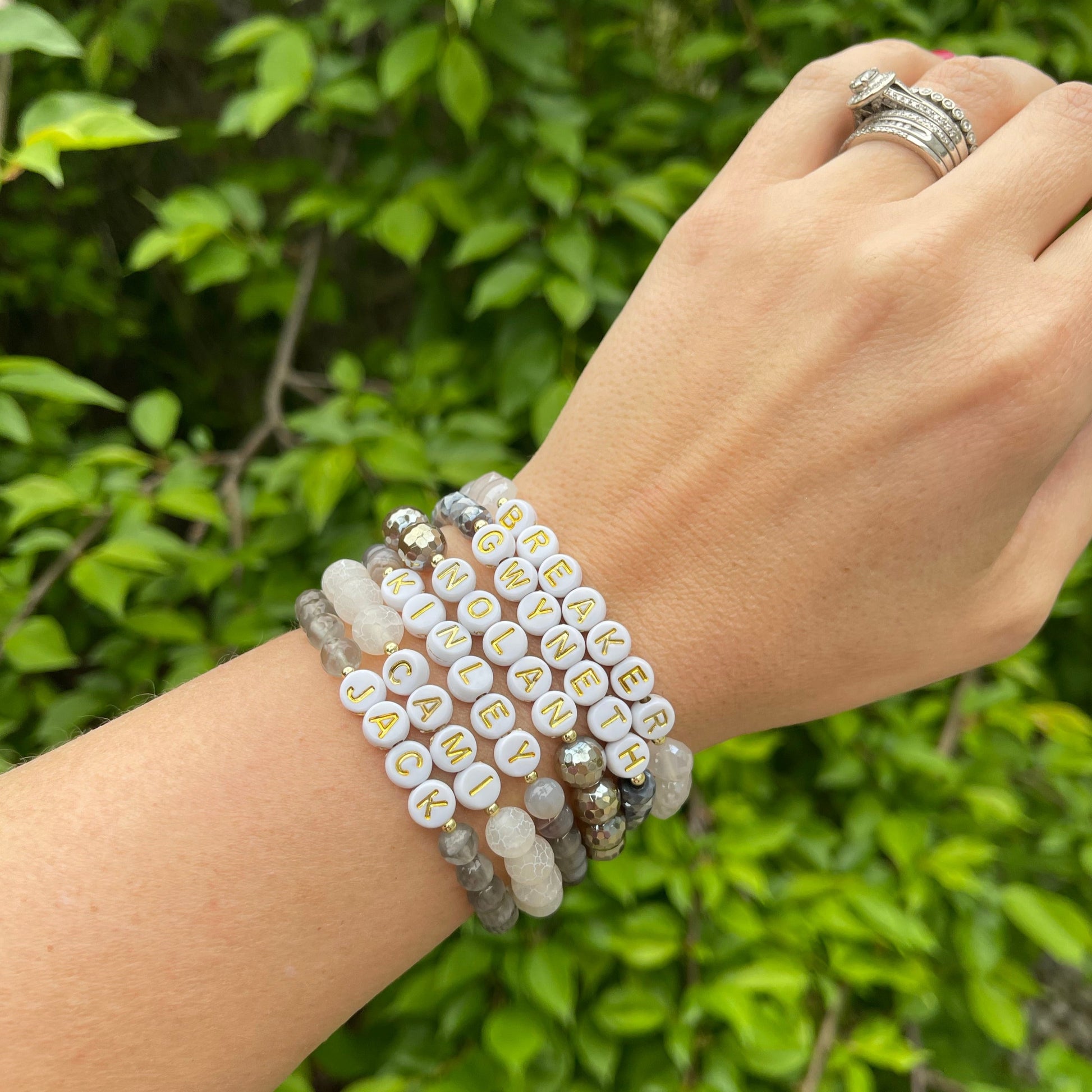 The Remix Mama Stack - Personalized Gemstone Bracelet
