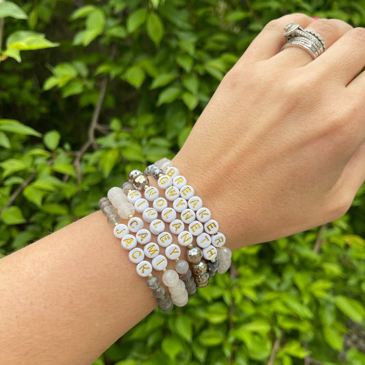 The Remix Mama Stack - Personalized Gemstone Bracelet