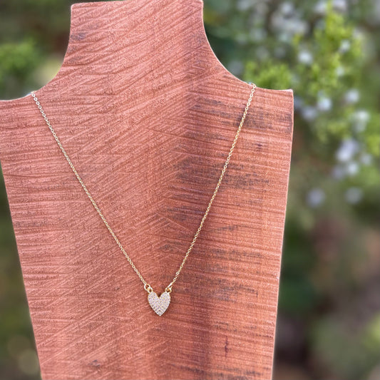 Cubic Zirconia Heart Layering Necklace