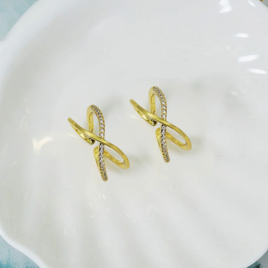 Infinity Cubic Zirconia Gold Stacking Ring