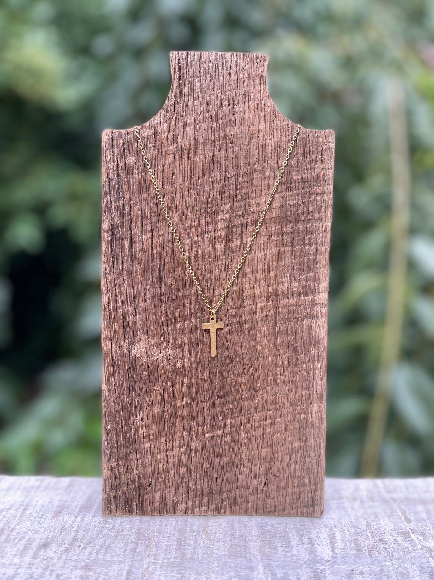 Rustic Cross Necklace - Layering Necklace