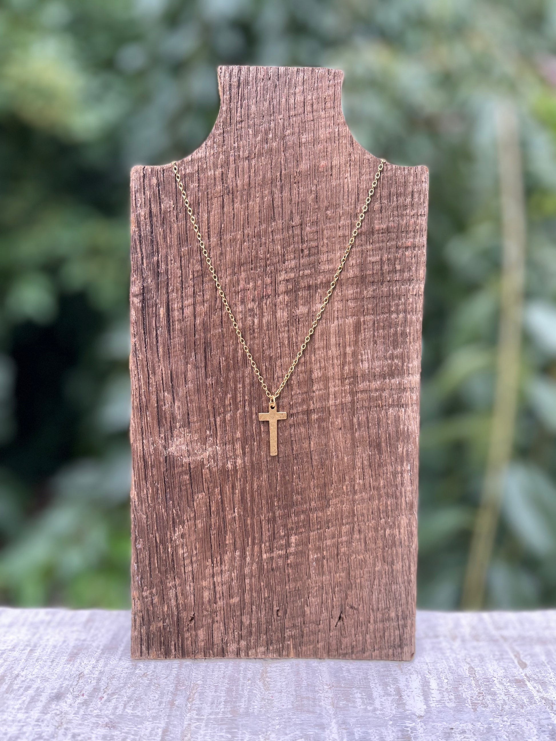 Rustic Cross Necklace - Layering Necklace