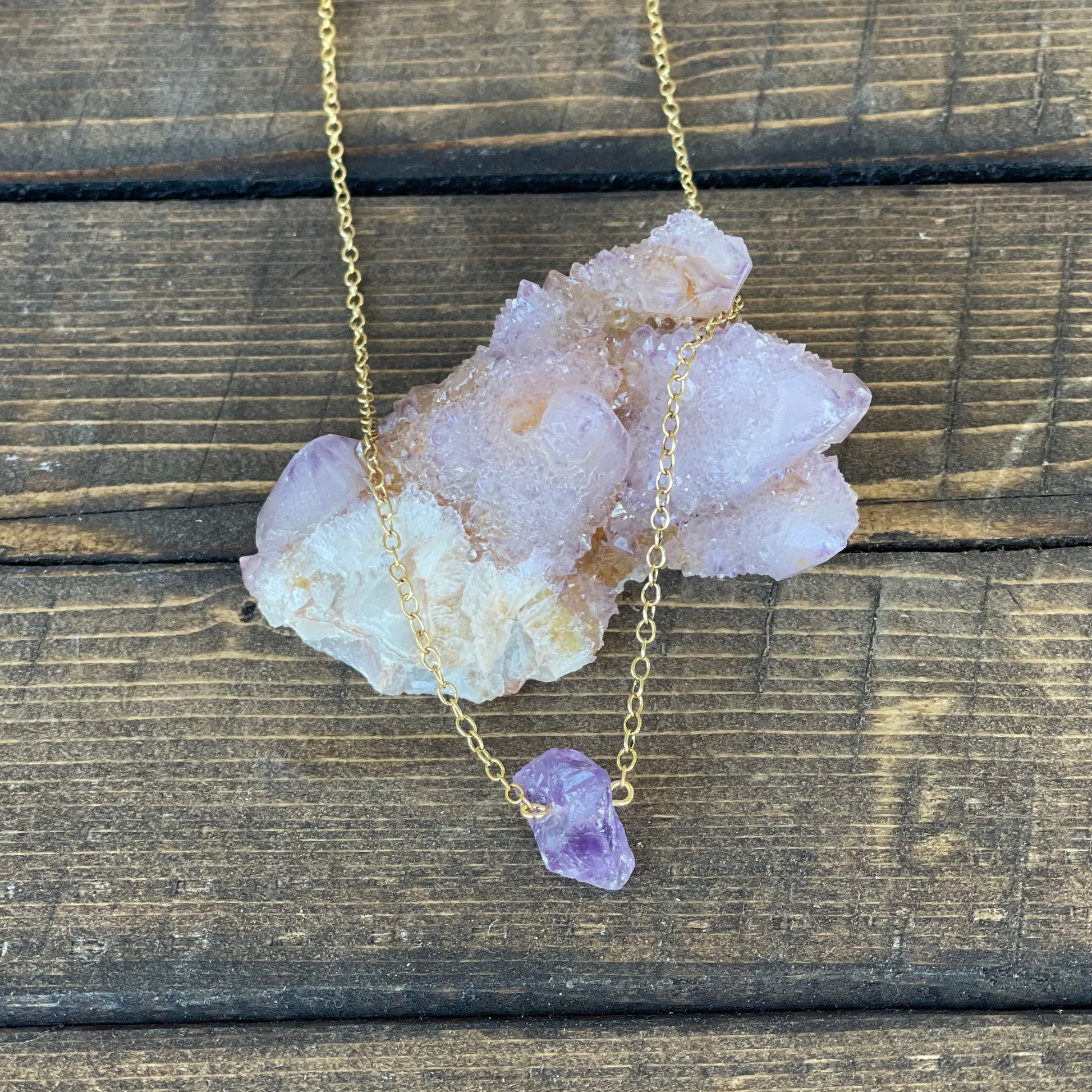 Raw Beauty Necklace made with Raw Gemstones