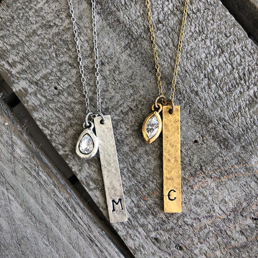 Personalized Swarovdski Crystal Initial Necklace