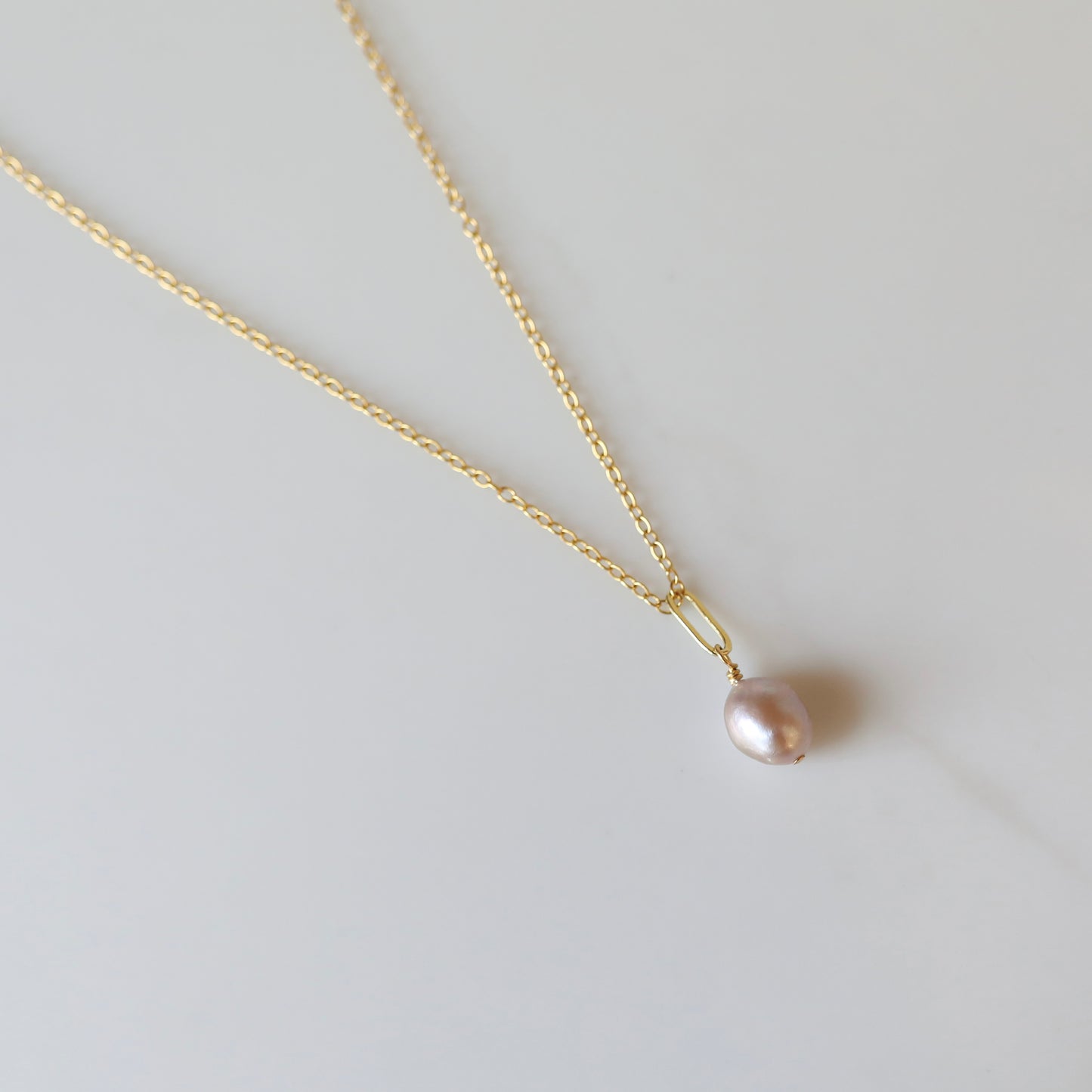 Good Luck Necklace with Blush Fresh Water Pearl