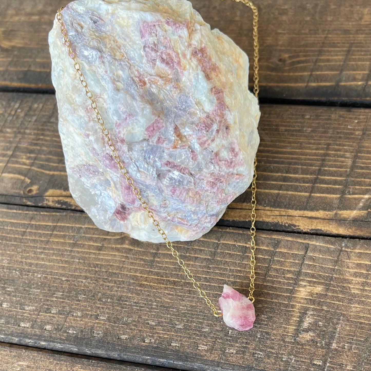 Raw Beauty Necklace made with Raw Gemstones