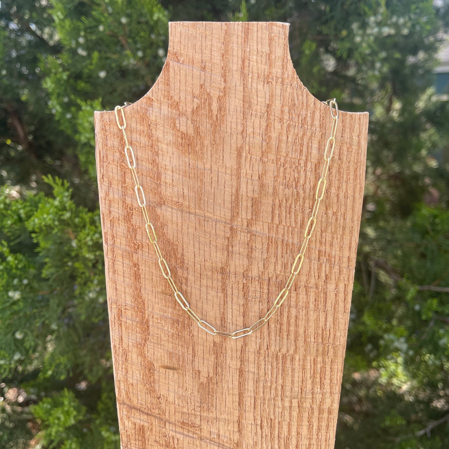 Dainty Paperclip Necklace - Gold Layering Necklace