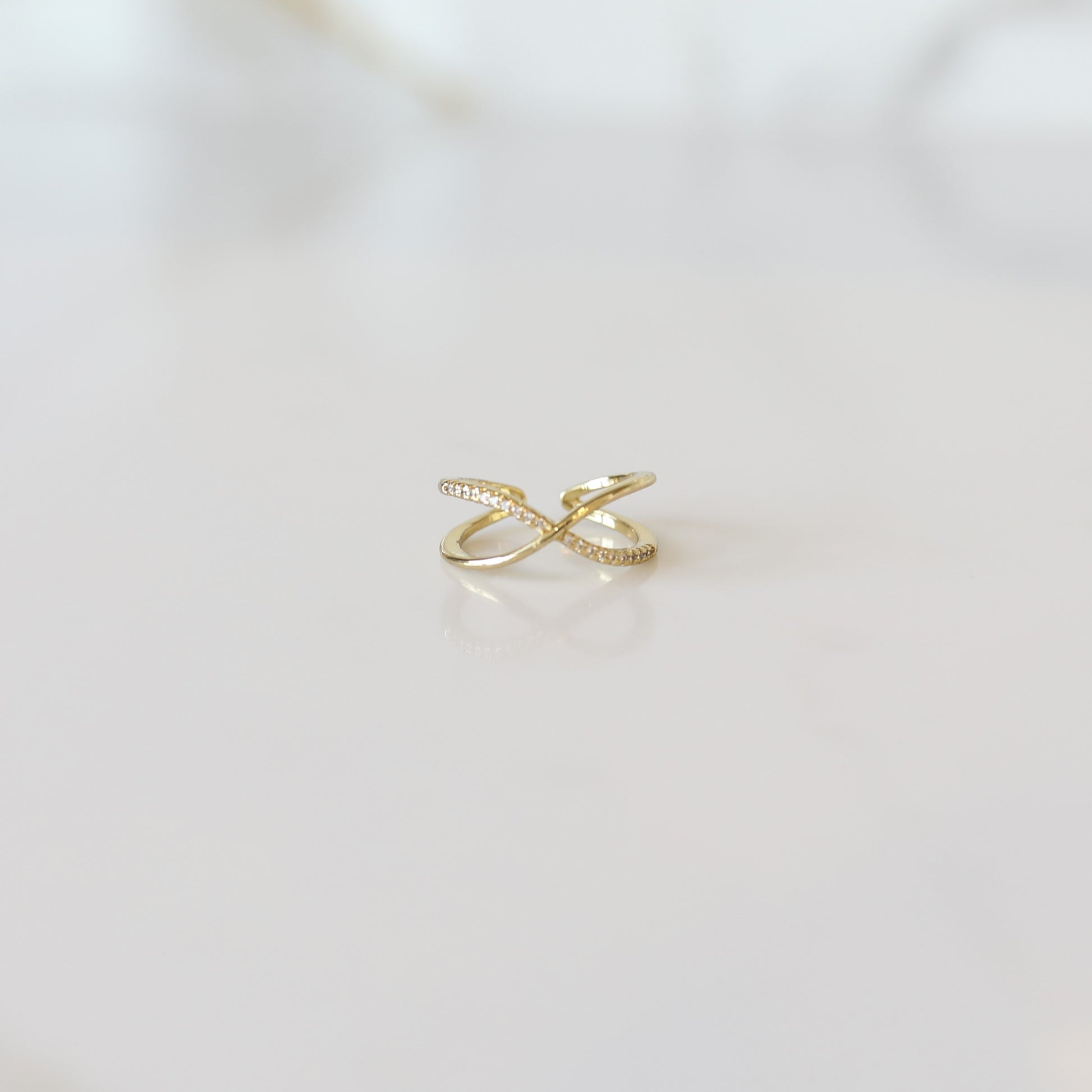 Infinity Cubic Zirconia Gold Stacking Ring