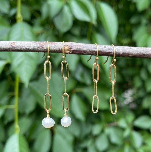 Paper Clip Earrings - Gold