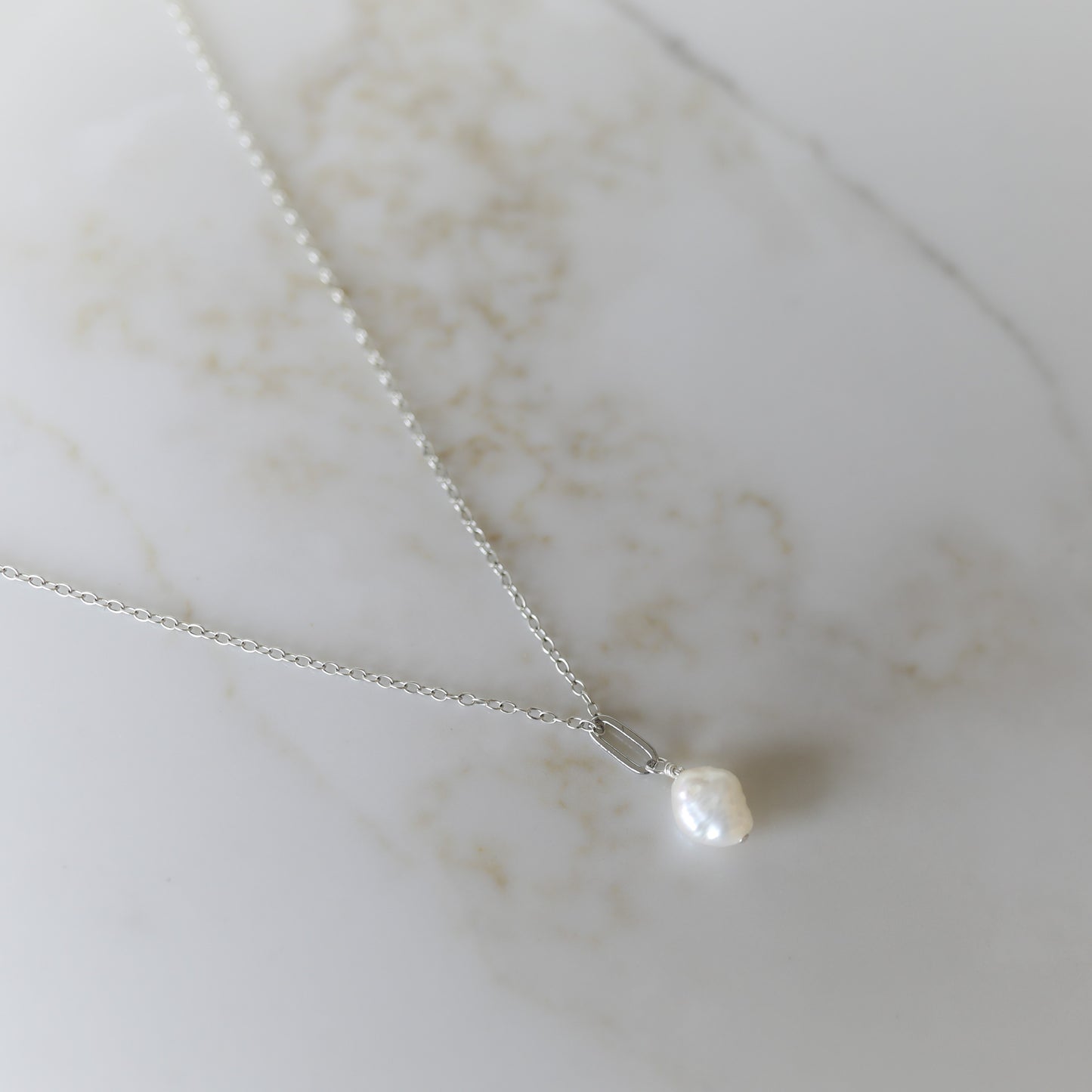 Good Luck Necklace with a Freshwater Pearl in Silver