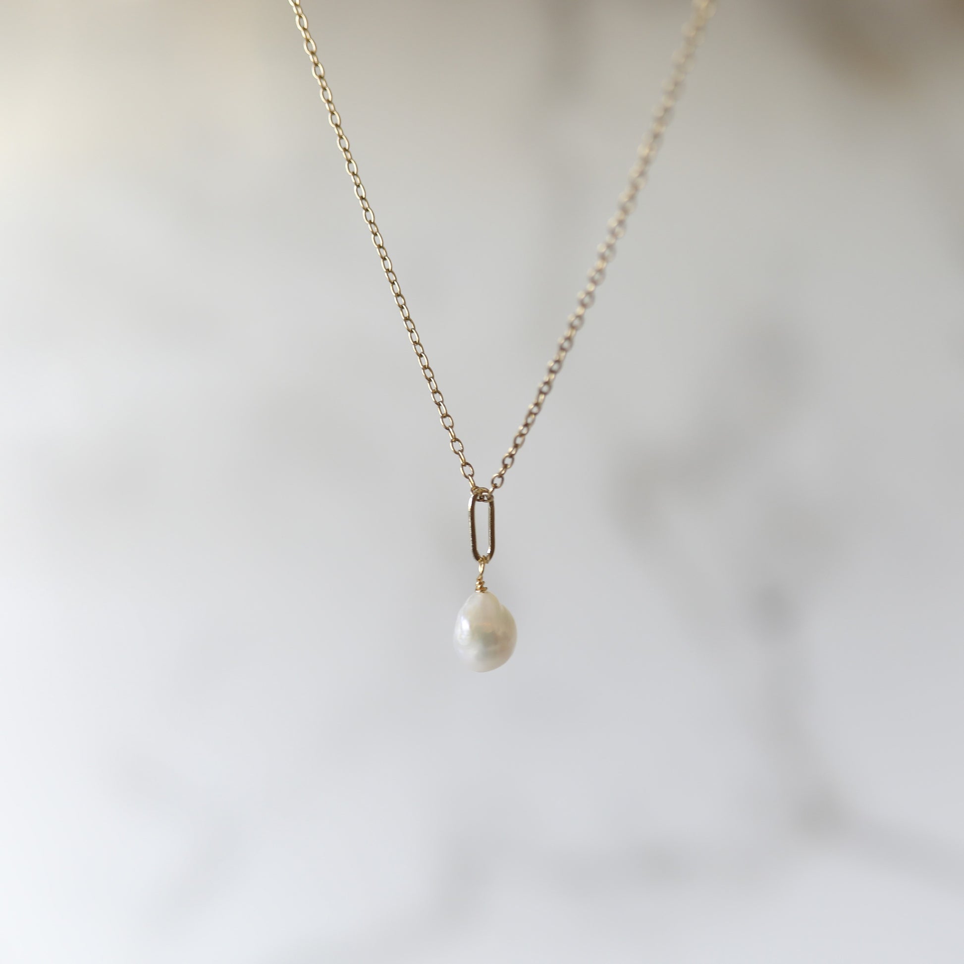 Good Luck Necklace with a Freshwater Pearl available in Gold