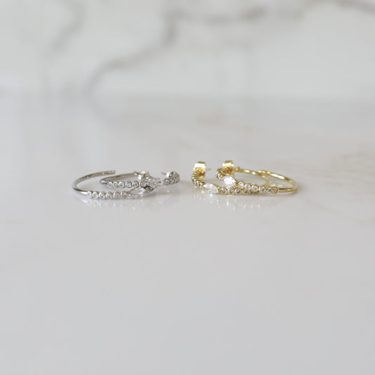 CZ Pave Grande Hoops