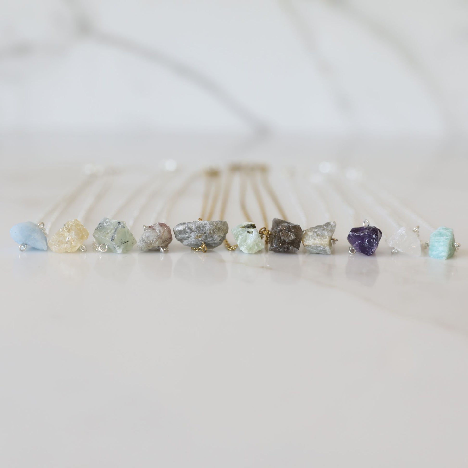Raw Beauty Necklace made with Raw Gemstones