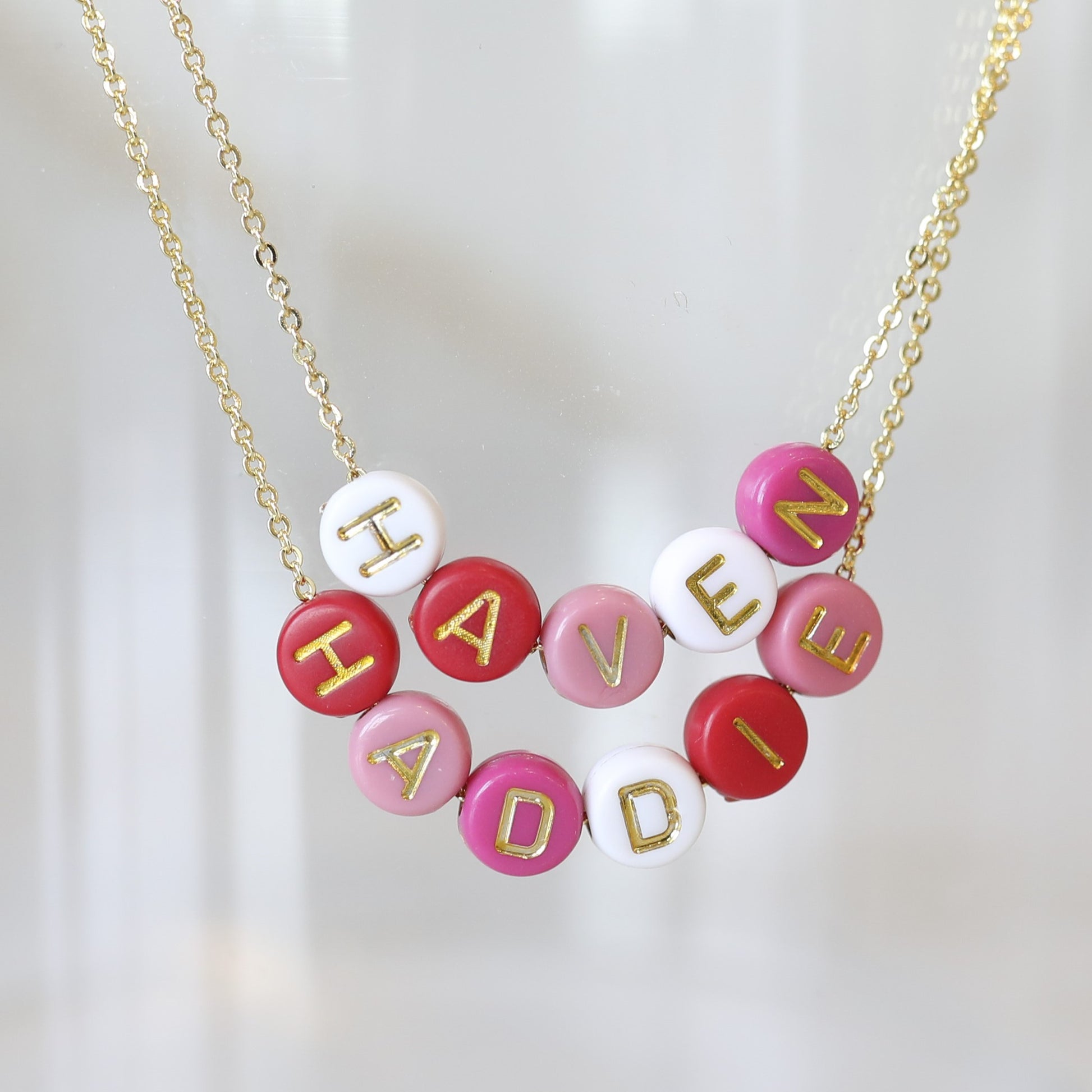 Personalized Rainbow Necklace Valentine Edition