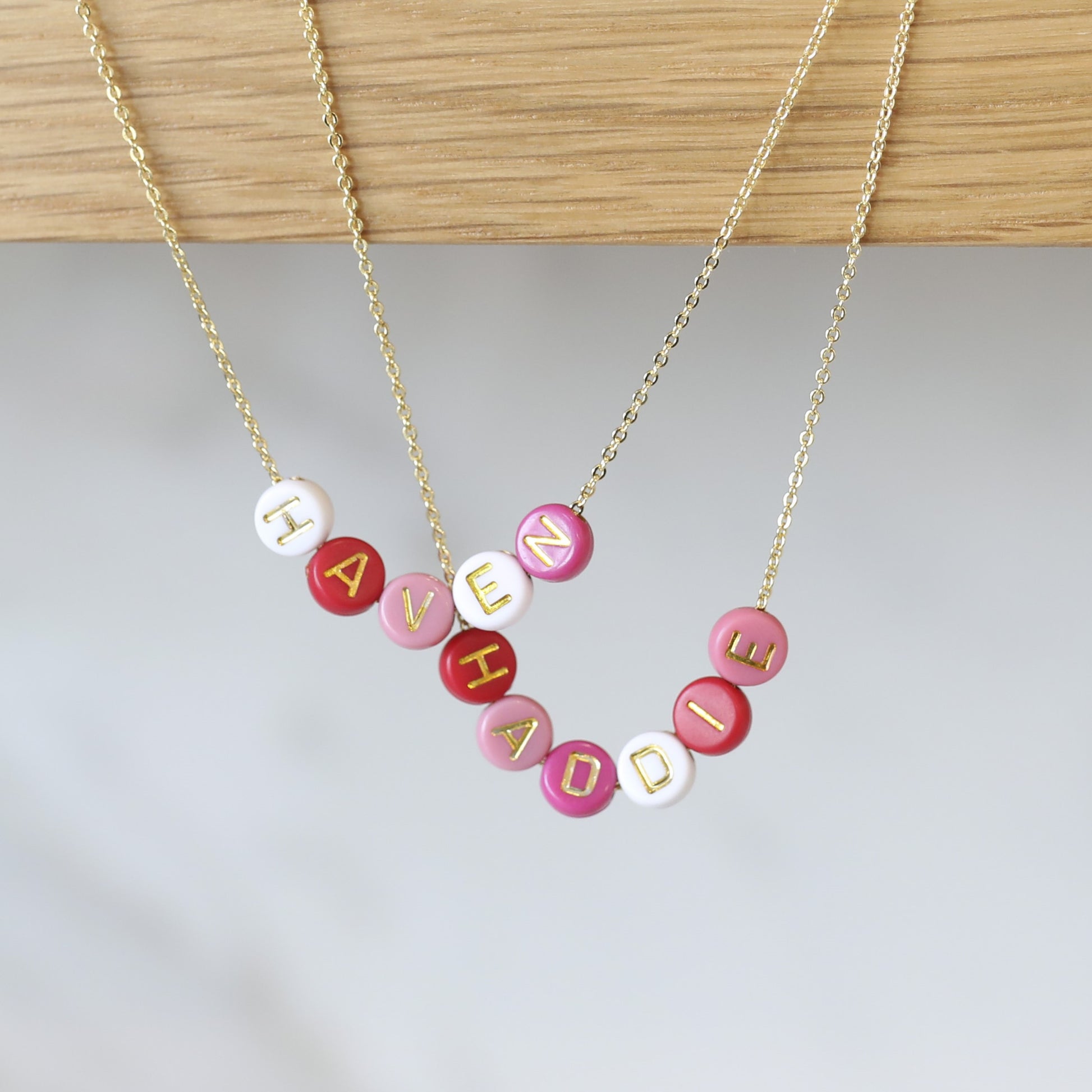 Personalized Rainbow Necklace Valentine Edition