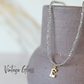 Micro Faceted Initial Necklace - Vintage Glass