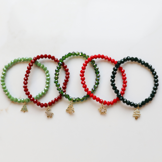 Christmas Crystal Stack Bracelets