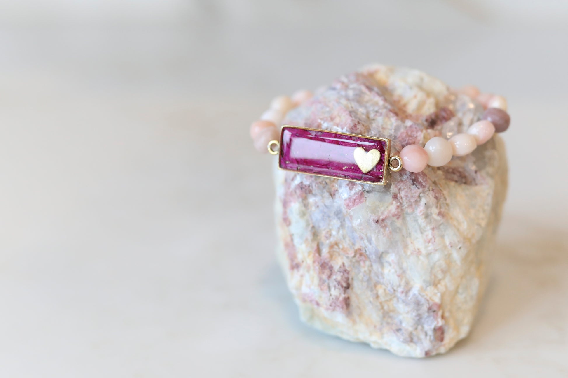 Mini Link Pink Opal Bracelet