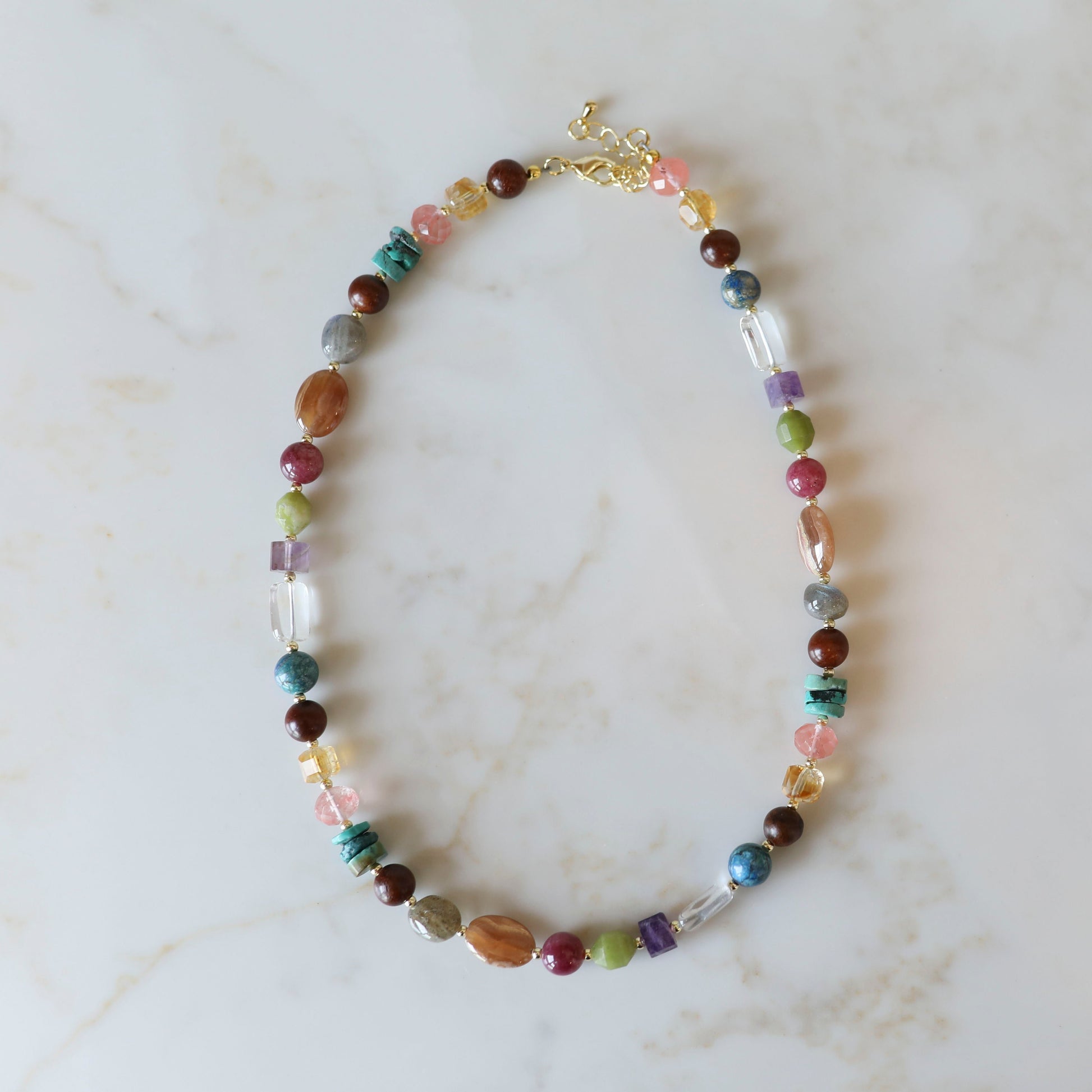 Mixed Gemstone Layering Necklace