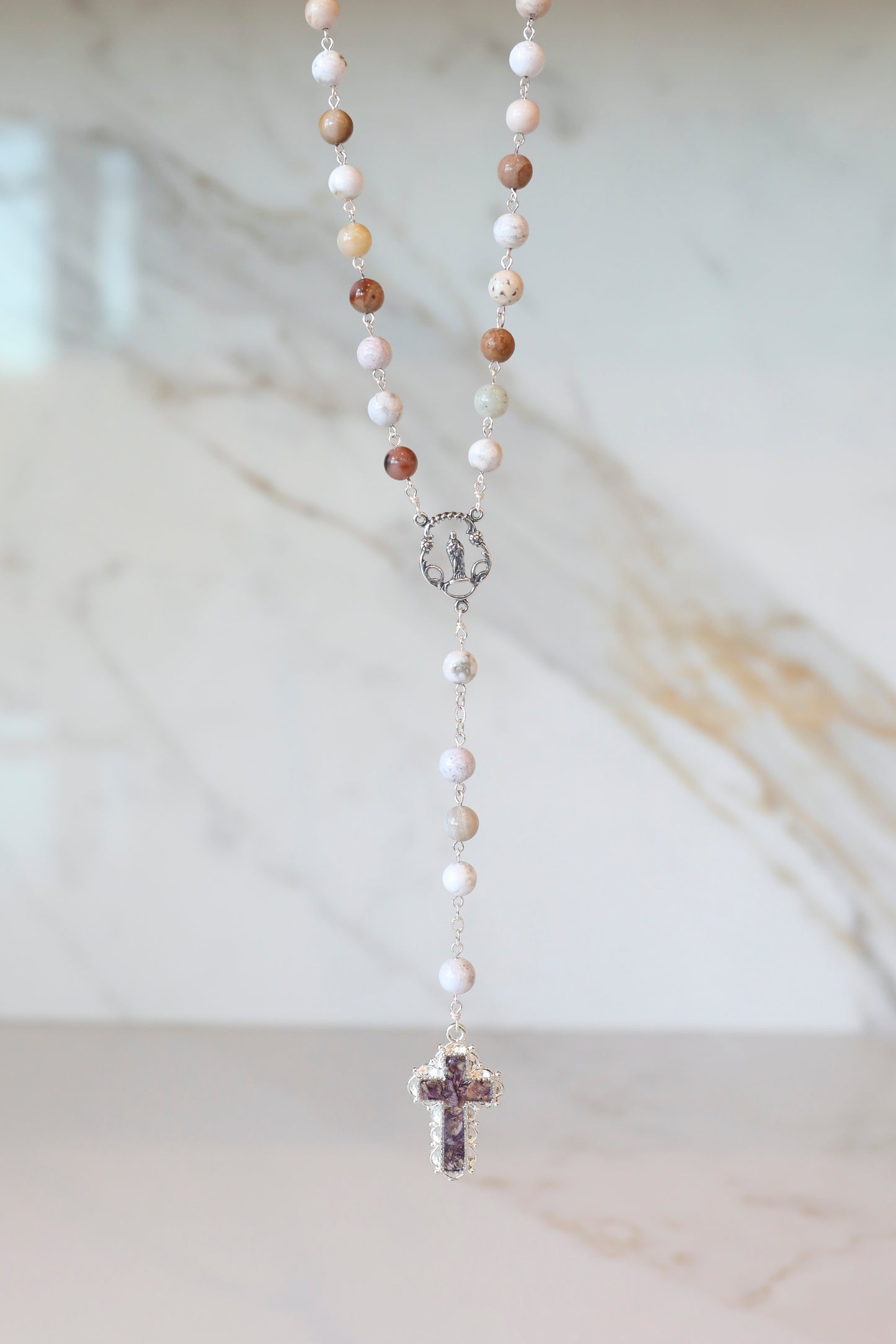 Memory Flower Jewelry | Agate Rosary